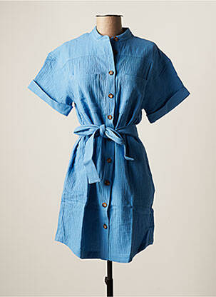 Robe courte manches courtes manches courtes bleu FRNCH femme