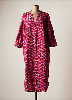 Robe mi-longue manches 3/4 manches 3/4 rose MKT STUDIO femme
