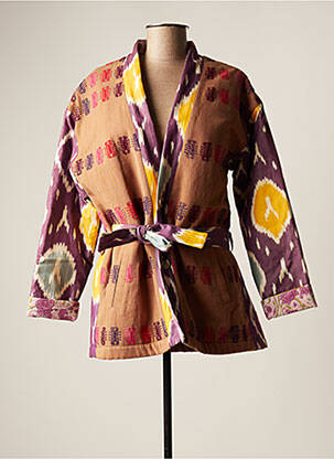 Veste kimono marron WILD pour femme