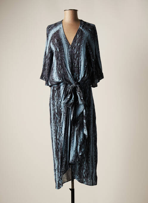 Robe mi-longue coupe fluide manches 3/4 bleu ESSENTIEL ANTWERP femme