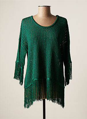 Pull tunique stretch manches 3/4 vert MODETROTTER femme