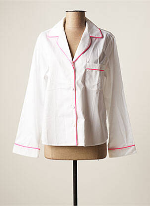 Chemisier poches poitrine manches longues blanc ANDREA LEV femme