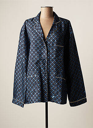 Chemisier imprimé fantaisie manches longues bleu MOW femme