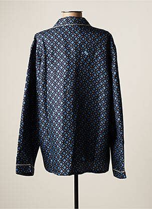 Chemisier imprimé fantaisie manches longues bleu MOW femme