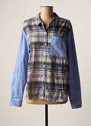 Chemisier coupe droite manches longues bleu CHLOÉ STORA femme
