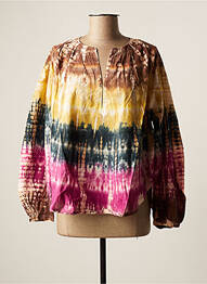 Blouse imprimé fantaisie manches longues marron CHARLIE JOE femme
