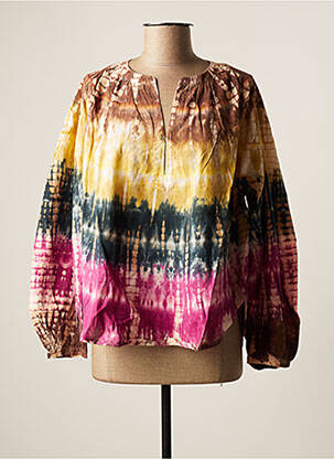 Blouse imprimé fantaisie manches longues marron CHARLIE JOE femme