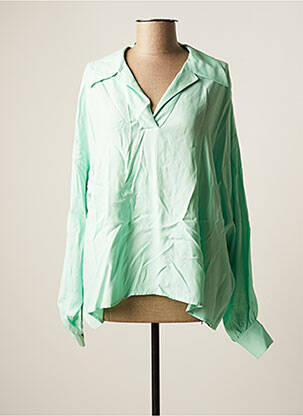 Chemisier coupe fluide manches longues vert MODETROTTER femme