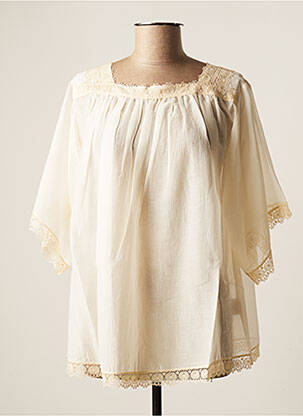 Blouse légère et transparente manches 3/4 beige PHISIQUE DU ROLE femme
