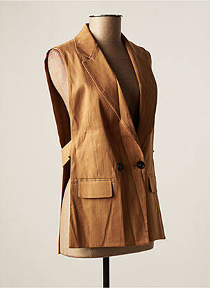 Veste casual col tailleur beige HANA SAN femme