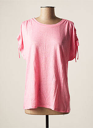 Top tissage jersey manches courtes rose NOT SHY femme