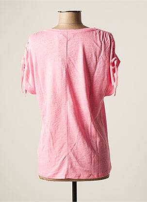 Top tissage jersey manches courtes rose NOTSHY femme
