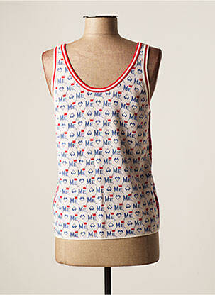Pull stretch sans manche blanc ME369 femme