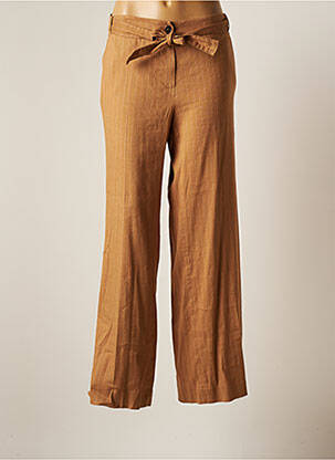 Pantalon chino tissage popeline taille normale marron HANA SAN femme