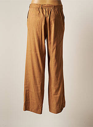 Pantalon chino tissage popeline taille normale marron HANA SAN femme