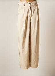 Pantalon large tissage popeline taille normale beige DANIELE FIESOLI femme