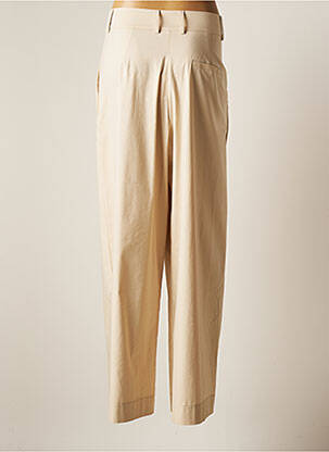 Pantalon large tissage popeline taille normale beige DANIELE FIESOLI femme