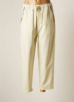 Pantalon 7/8 taille élastique taille normale vert CHARLIE JOE femme