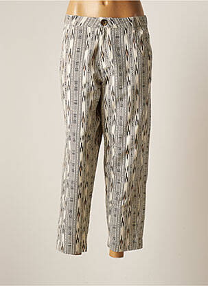Pantalon 7/8 tissage popeline taille normale beige MKT STUDIO femme