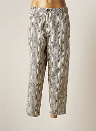 Pantalon 7/8 tissage popeline taille normale beige MKT STUDIO femme