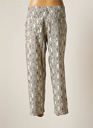 Pantalon 7/8 tissage popeline taille normale beige MKT STUDIO femme