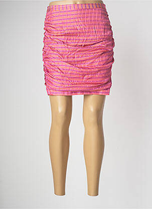 Jupe courte taille haute rose MODETROTTER femme