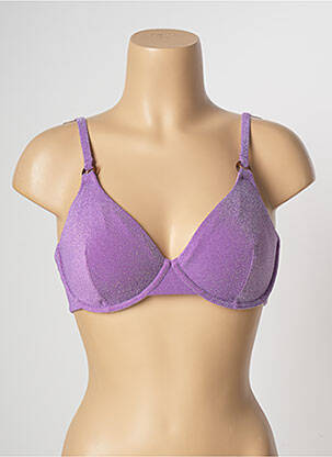 Haut de maillot de bain stretch haut soutien-gorge emboitant violet LOVE STORIES femme