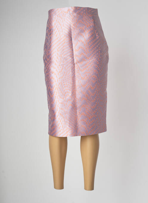 Jupe mi-longue taille à pinces violet MODETROTTER femme