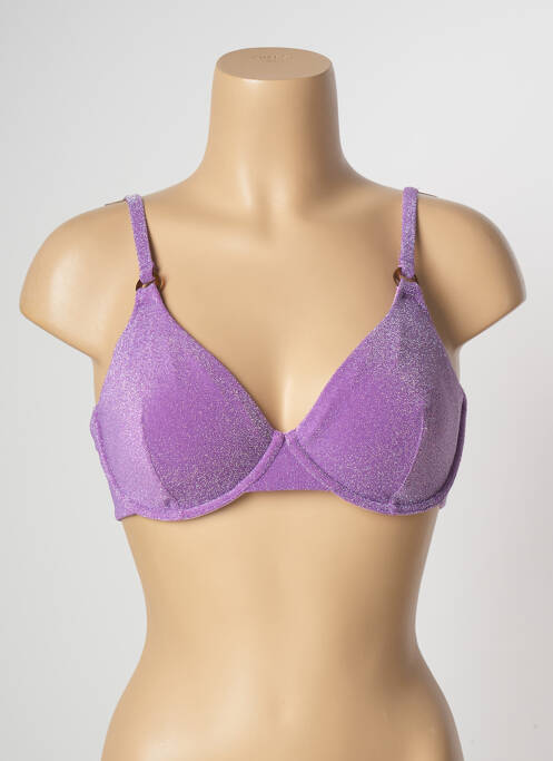 Haut de maillot de bain stretch haut soutien-gorge emboitant violet LOVE STORIES femme