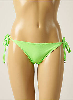 Bas de maillot de bain effet matière satinée bikini vert LOVE STORIES femme