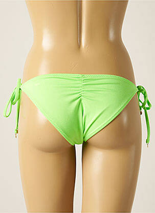 Bas de maillot de bain effet matière satinée bikini vert LOVE STORIES femme