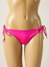 Bas de maillot de bain effet matière satinée bikini rose LOVE STORIES femme