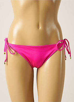 Bas de maillot de bain effet matière satinée bikini rose LOVE STORIES femme