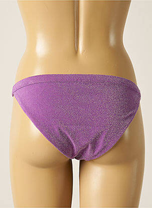 Bas de maillot de bain effet matière satinée bikini violet LOVE STORIES femme