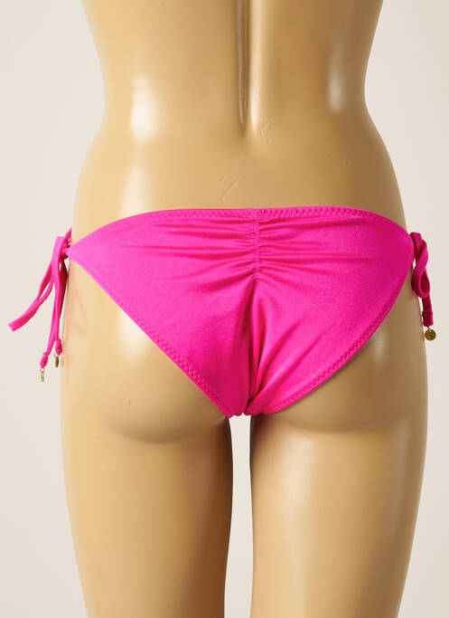 Bas de maillot de bain effet matière satinée bikini rose LOVE STORIES femme