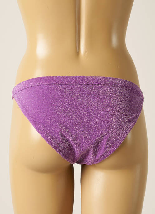Bas de maillot de bain effet matière satinée bikini violet LOVE STORIES femme