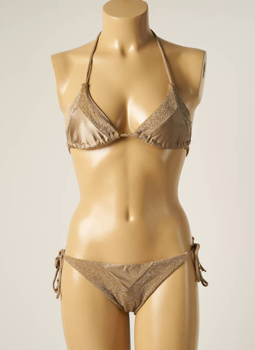 Maillot de bain 2 pièces stretch haut soutien-gorge moulé jaune SEASS femme