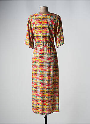 Robe mi-longue manches courtes manches courtes rouge VAN-DOS femme