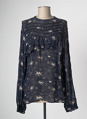 Blouse imprimé fleurs manches longues bleu SCHOOL RAG femme