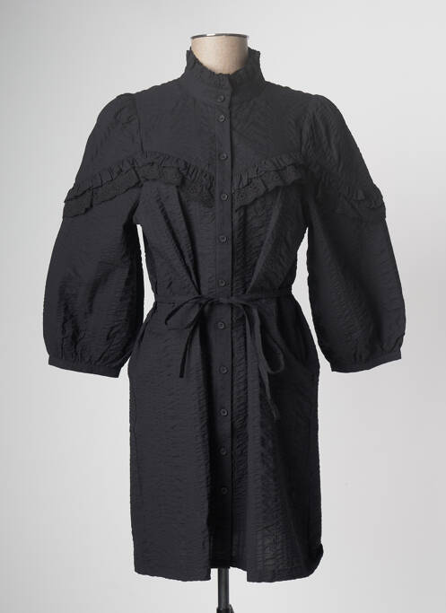 Robe mi-longue manches longues manches longues noir PULZ JEANS femme