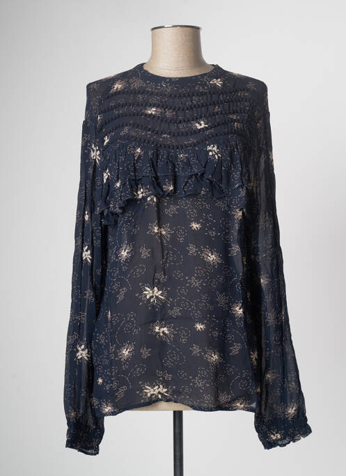 Blouse imprimé fleurs manches longues bleu SCHOOL RAG femme