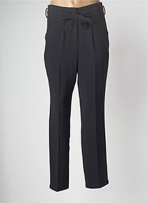 Pantalon droit tissage crêpe taille haute noir SCHOOL RAG femme