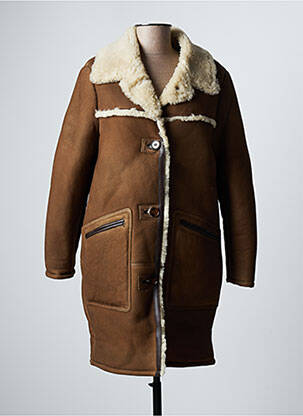 Manteau long marron SCHOTT pour femme