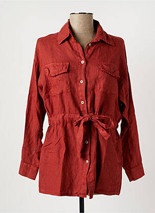 Veste casual col chemisier orange LA FEE MARABOUTEE femme