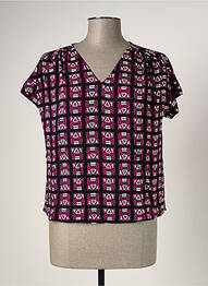 Top imprimé fantaisie manches courtes violet LA FEE MARABOUTEE femme