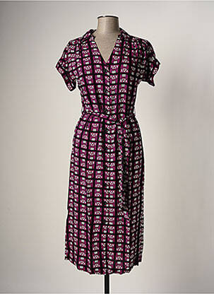Robe mi-longue manches courtes manches courtes noir LA FEE MARABOUTEE femme
