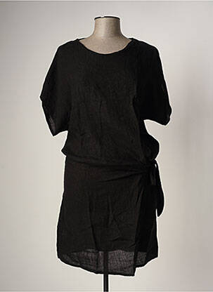 Robe mi-longue manches courtes manches courtes noir LA FEE MARABOUTEE femme