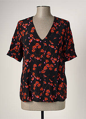 Blouse imprimé fantaisie manches courtes noir LA FEE MARABOUTEE femme