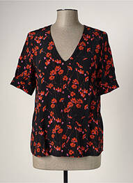Blouse imprimé fantaisie manches courtes noir LA FEE MARABOUTEE femme