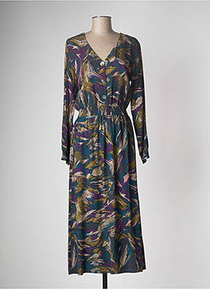 Robe longue manches longues manches longues vert DES PETITS HAUTS femme